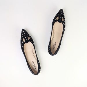 Marc Jacobs The Studded Mouse Suede Flat, black suede and silver studs, 35.5